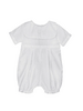 Petit Ami Emb. Cross Christening Romper w/ Hat {Wht}