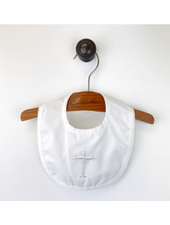 Petit Ami Christening Cross Bib {White}