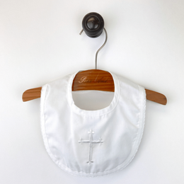 Petit Ami Christening Cross Bib {White}