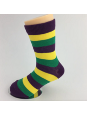 SongLily Mardi Gras Stripe Socks {Ywl/Purp/Grn}