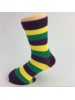SongLily Mardi Gras Stripe Socks {Ywl/Purp/Grn}