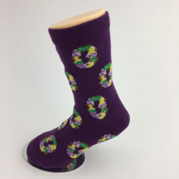 SongLily Mardi Gras King Cake Socks {Purp/Ywl/Grn}