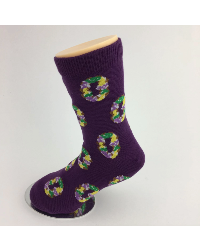 SongLily Mardi Gras King Cake Socks {Purp/Ywl/Grn}