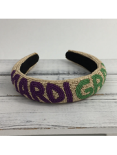 SongLily Beaded Mardi Gras Headband {Gold}