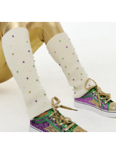 SongLily Mardi Gras Pearl leg warmers {Ivory}