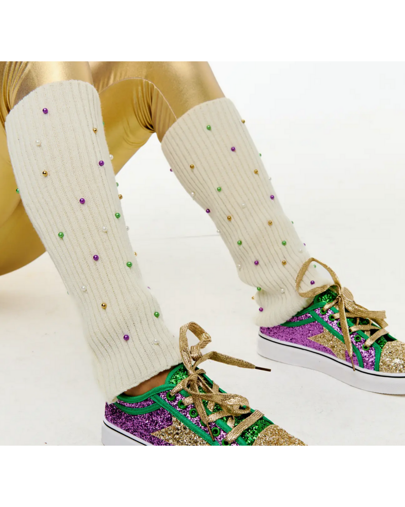 SongLily Mardi Gras Pearl leg warmers {Ivory}