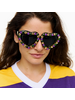 SongLily Mardi Gras stone heart sunglasses
