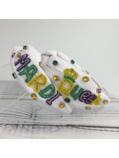 SongLily Mardi Gras "Mardi Queen" Headband {White}