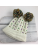 SongLily Pom Pom Mardi Gras Pearl Beanie {Ivory}
