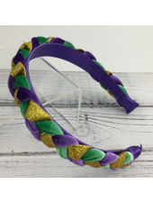 SongLily Braided Mardi Gras Headband {Purple} O/S