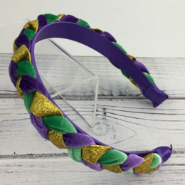 SongLily Braided Mardi Gras Headband {Purple} O/S
