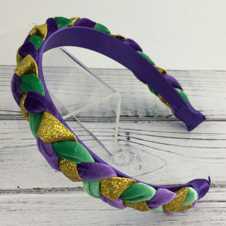 SongLily Braided Mardi Gras headband O/S {Purple}