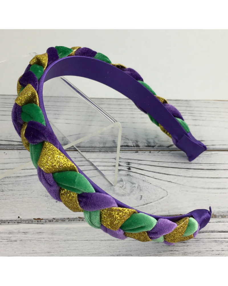 SongLily Braided Mardi Gras headband O/S {Purple}