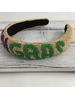 SongLily Beaded Mardi Gras Headband {Gold}