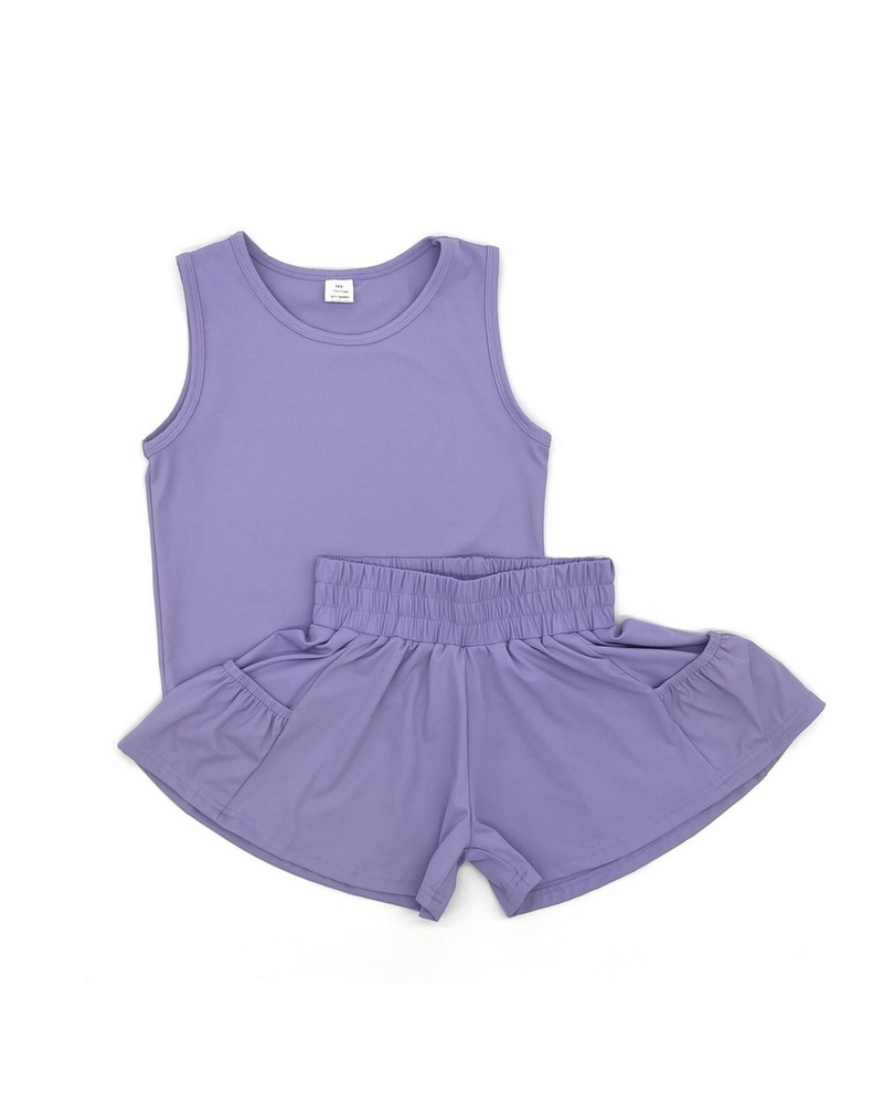 Blended Spirits Athletic Pocket Shorts Set {Lavendar} S26