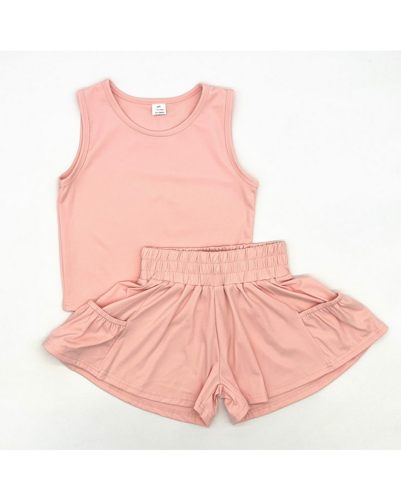 Blended Spirits Athletic Pocket Shorts Set {Pink} S26