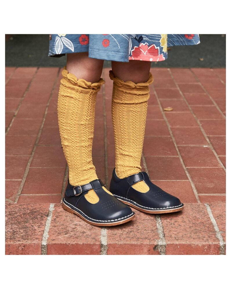 Cecile Perforated T-Strap MJ {Navy}