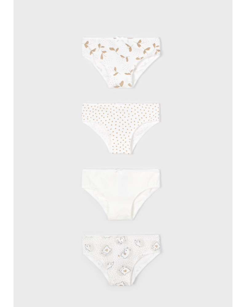 Mayoral 4 Pack Girls Underwear {Off White}