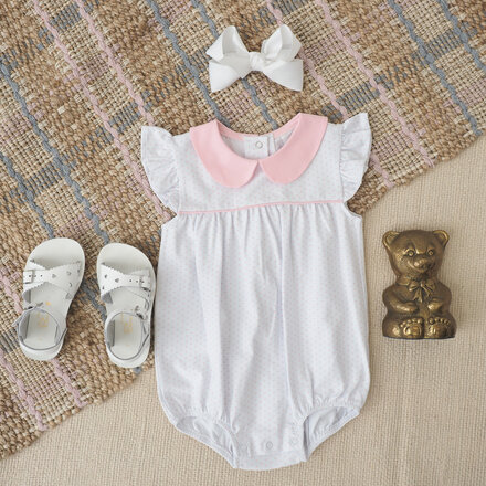 Cypress Row 254425S Classic Pink Dot Flutter Bubble {White} S26