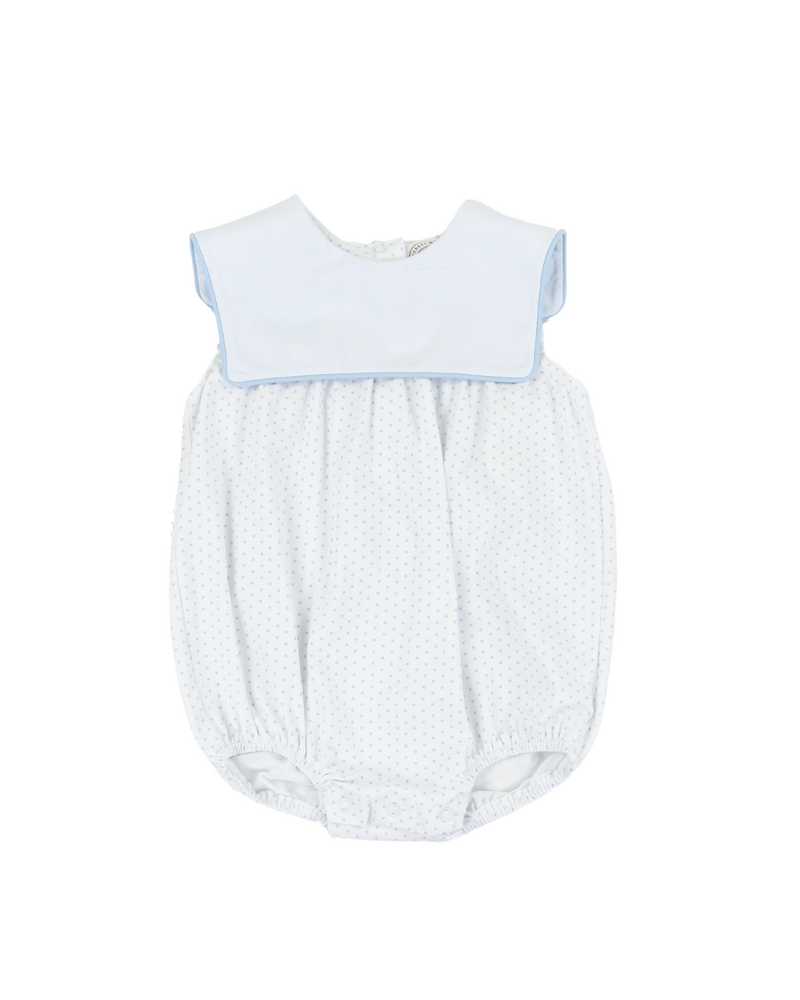 Cypress Row 254109S Classic Blue Dot Boy Bib Bubble {White} S26