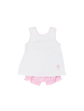 Cypress Row 253675S Classic Pink Dot Swing Back Set {White}