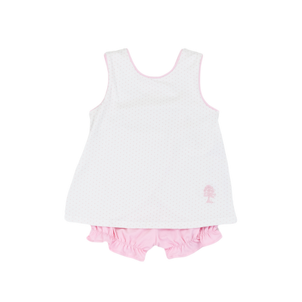 Cypress Row 253675S Classic Pink Dot Swing Back Set {White}