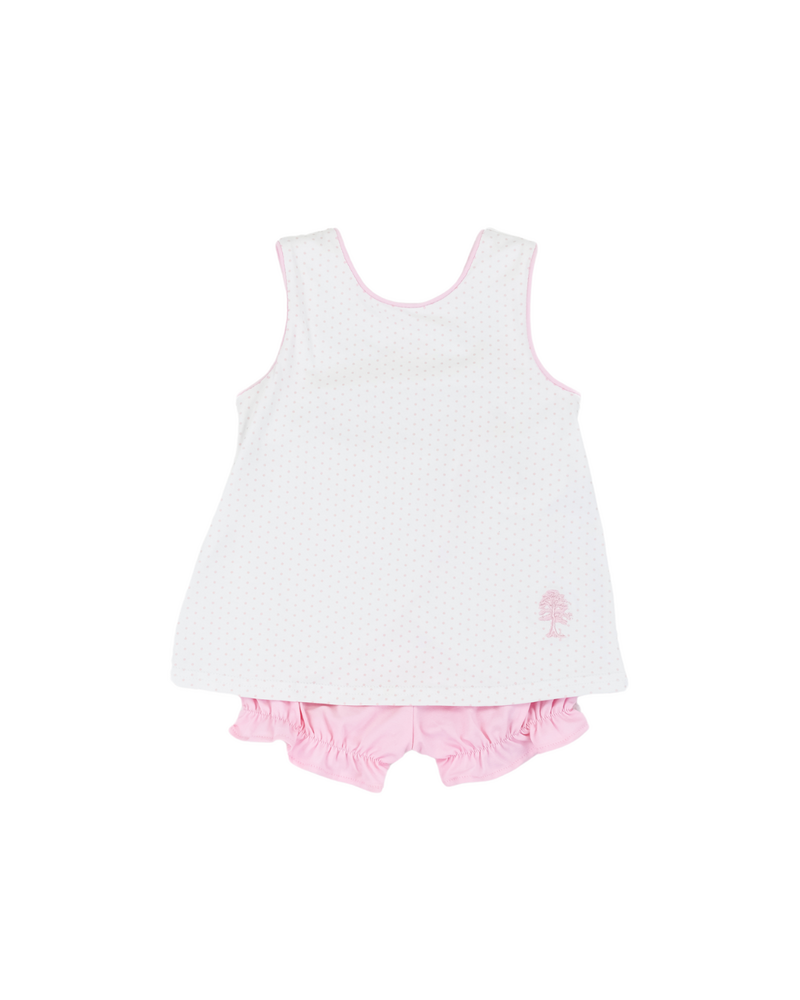 Cypress Row 253675S Classic Pink Dot Swing Back Set {White}