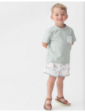 Cypress Row 253770S Darling Ducks Beckham Play Short Set  {Sage} S26