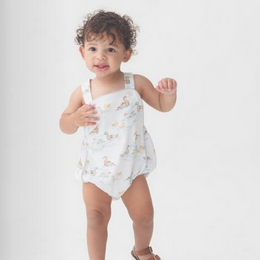 Cypress Row 253862S Darling Ducks Silas Sunsuit {White/Sage} S26