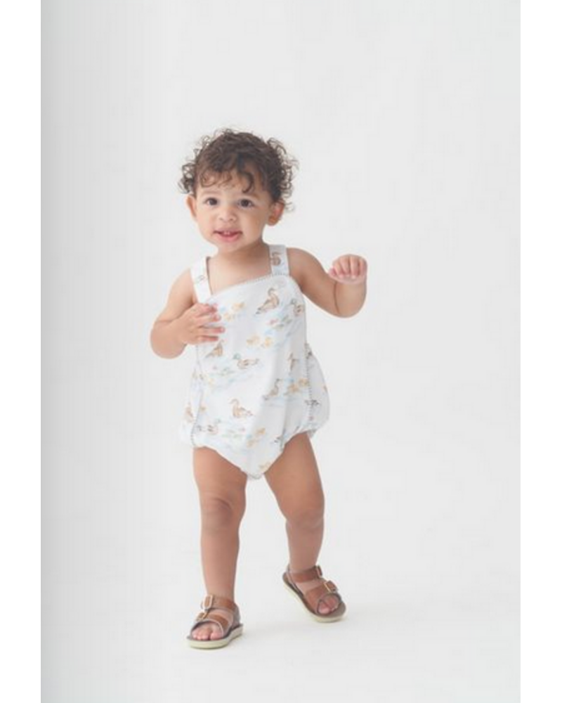 Cypress Row 253862S Darling Ducks Silas Sunsuit {White/Sage} S26
