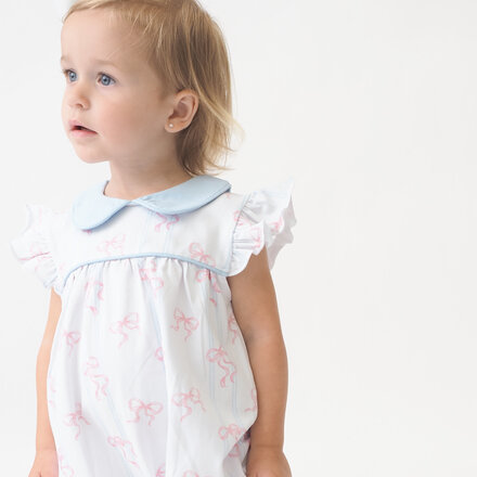 Cypress Row 268421F Bowtiful Penelope Prep Bubble {White/Pink/Lt. Blue} S26