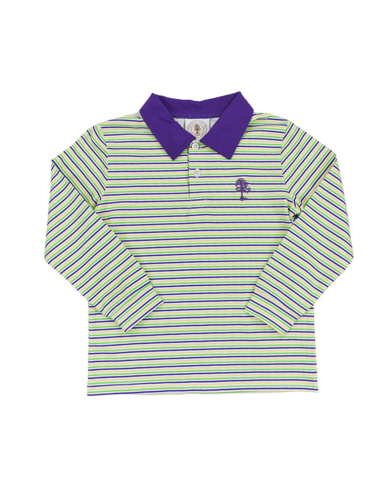 Cypress Row Throw Me Something Mister L/S Polo Shirt {Mardi Gras}