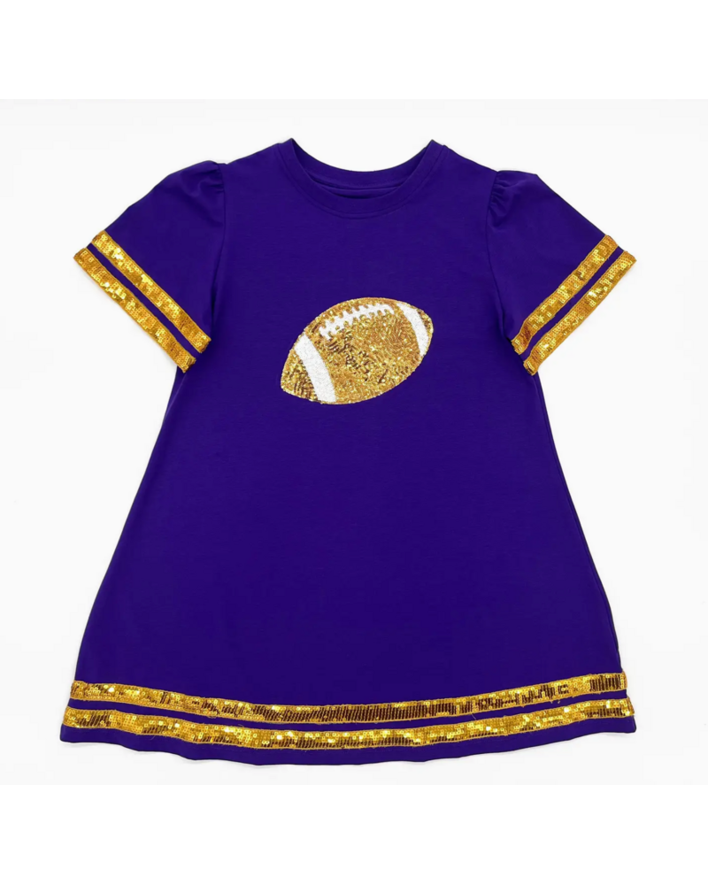 Blended Spirits Sequin Football Dress {Purple/Gold}