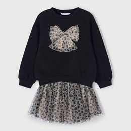 Mayoral 4936 Tulle Skirt Set {Black/Tan}