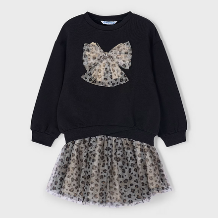 Mayoral 4936 Tulle Skirt Set {Black/Tan}