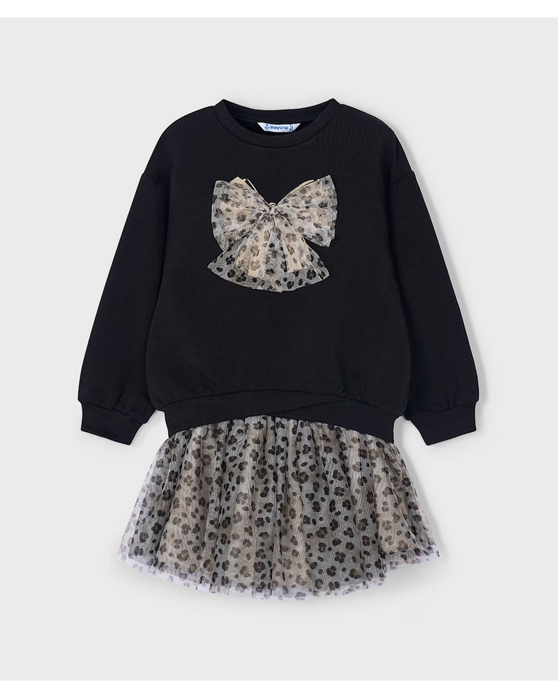 Mayoral 4936 Tulle Skirt Set {Black/Tan}