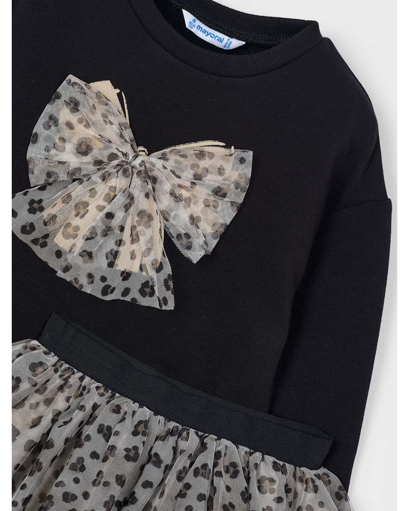 Mayoral 4936 Tulle Skirt Set {Black/Tan}