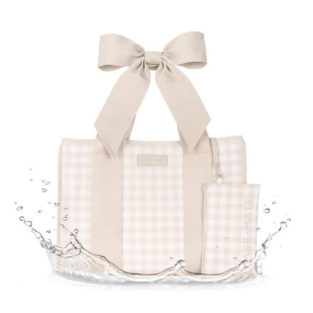 Case-Mate Latte Gingham Bow Jelly Totebag {Latte}