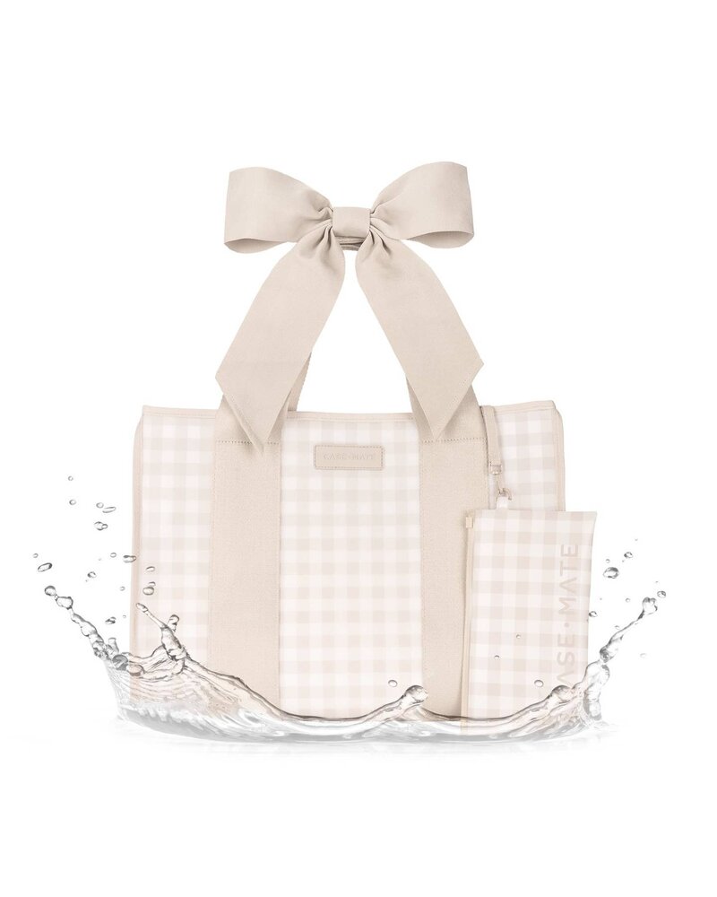 Case-Mate Latte Gingham Bow Jelly Totebag {Latte}