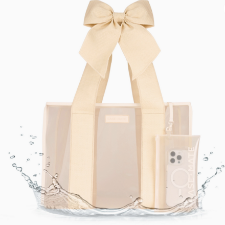Case-Mate Ecru Raffia Bow Jelly Totebag {Ecru}