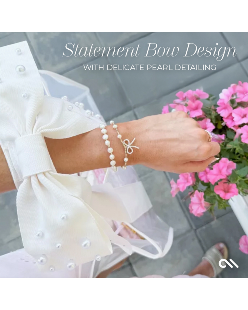 Case-Mate Ivory Pearl Bow Jelly Totebag {Ivory}