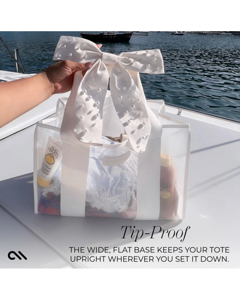 Case-Mate Ivory Pearl Bow Jelly Totebag {Ivory}