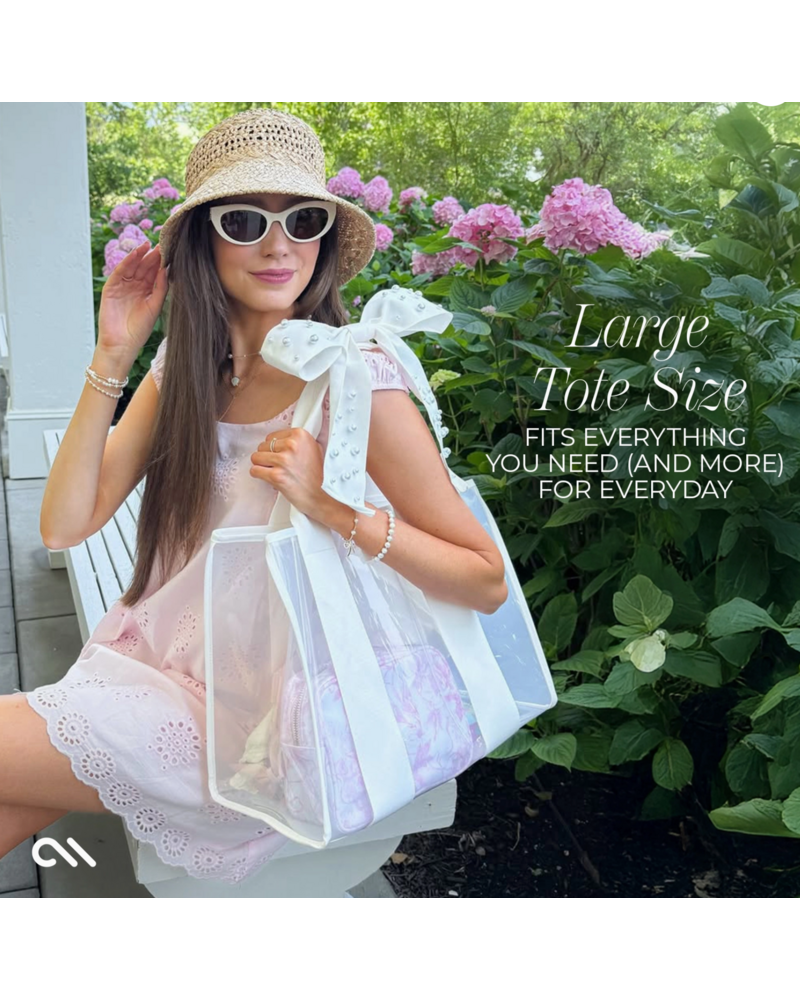 Case-Mate Ivory Pearl Bow Jelly Totebag {Ivory}