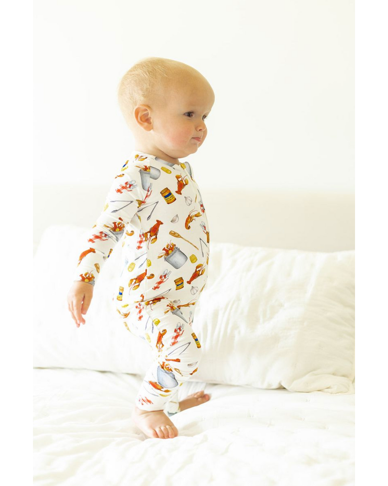 Southern Slumber Crawfish Boil Double Zipper Bamboo Sleeper {Wht/Red/Ywl}