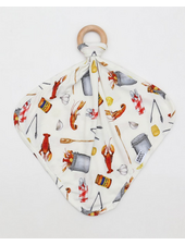 Southern Slumber Crawfish Boil Bamboo Lovie with Wooden Ring {Wht/Red/Ywl}