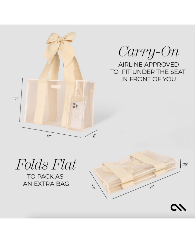 Case-Mate Ecru Raffia Bow Jelly Totebag {Ecru}