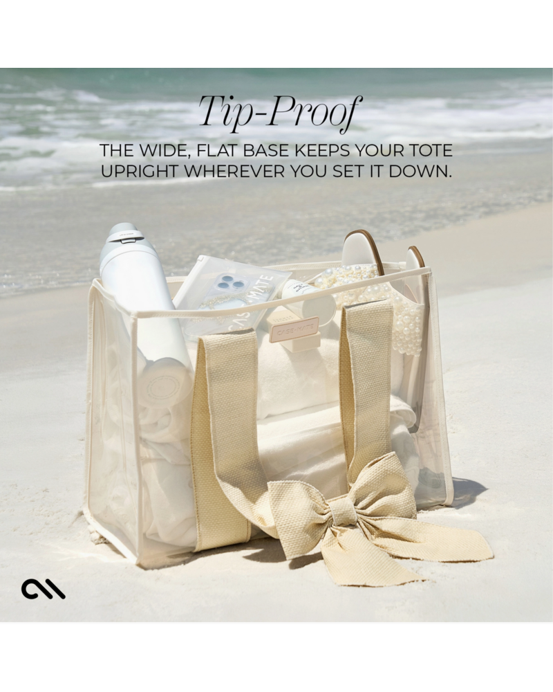 Case-Mate Ecru Raffia Bow Jelly Totebag {Ecru}