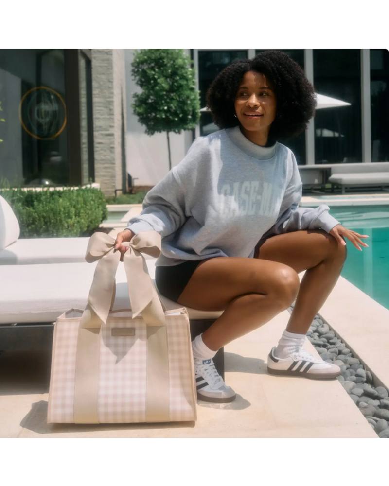 Case-Mate Latte Gingham Bow Jelly Totebag {Latte}