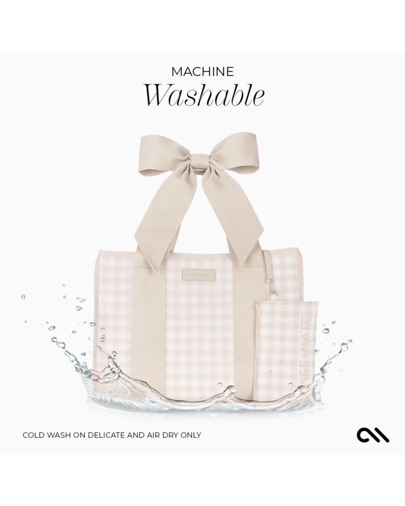 Case-Mate Latte Gingham Bow Jelly Totebag {Latte}