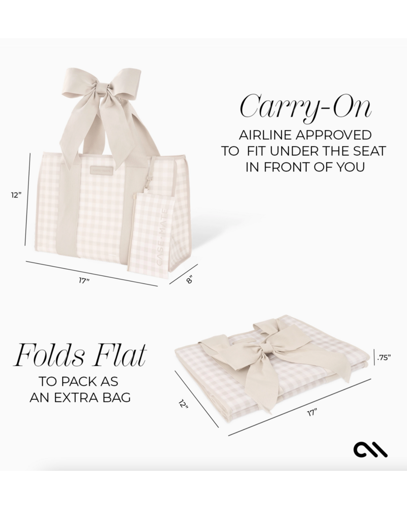 Case-Mate Latte Gingham Bow Jelly Totebag {Latte}